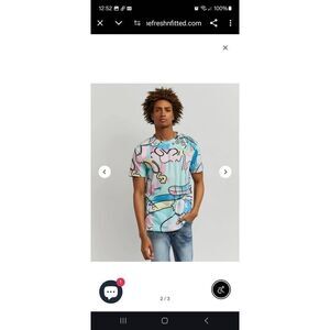 New XL Reason Neo World Cartoon Short Sleeve Streetwear Anime Tee Tshirt NWT